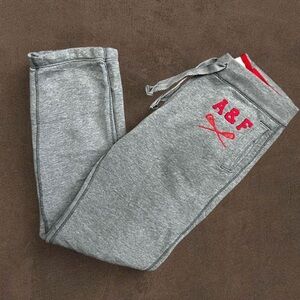 A&F Gray Sweatpants with Red Logo